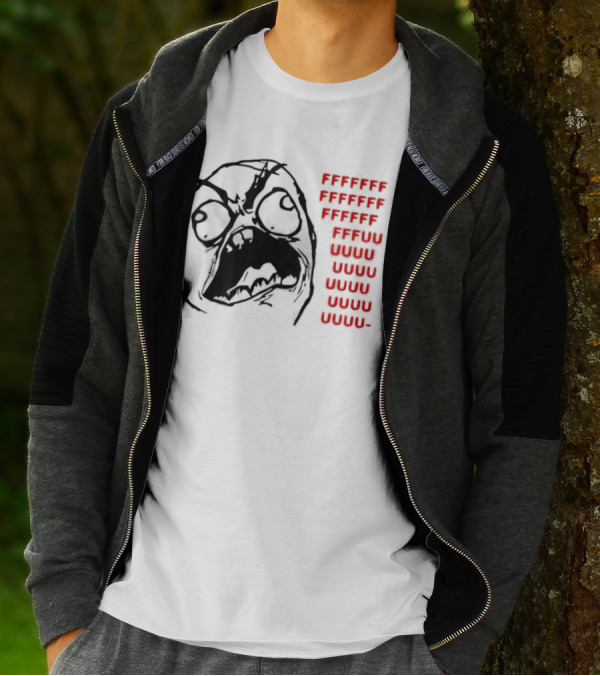 Rage Face Meme FFFFUUUUU Repeated Text T-Shirt