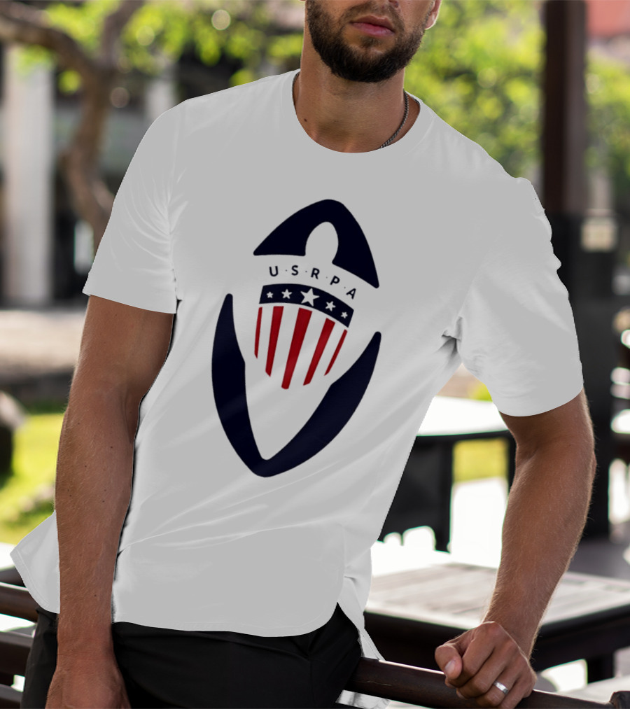 USRPA U.S. Rugby Players Association Red White And Blue Shield T-Shirt