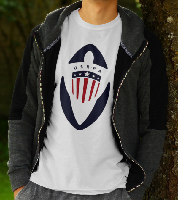 USRPA U.S. Rugby Players Association Red White And Blue Shield T-Shirt