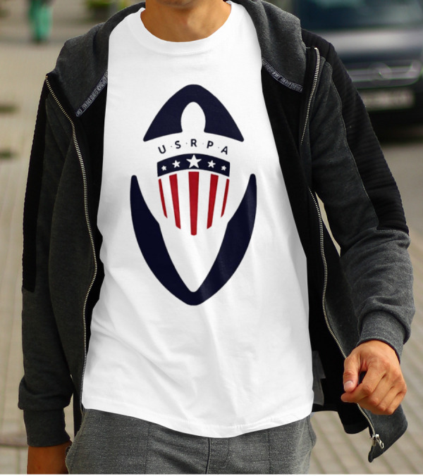 USRPA U.S. Rugby Players Association Red White And Blue Shield T-Shirt