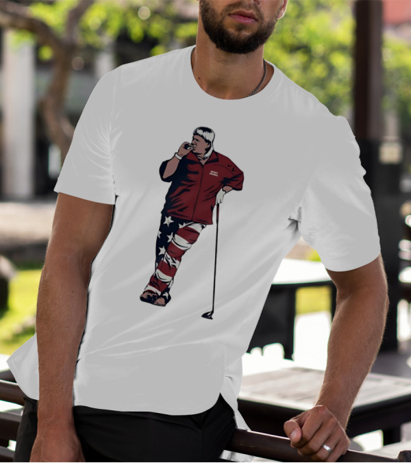 John Daly Sports Legend American Flag Pants Golf T-Shirt
