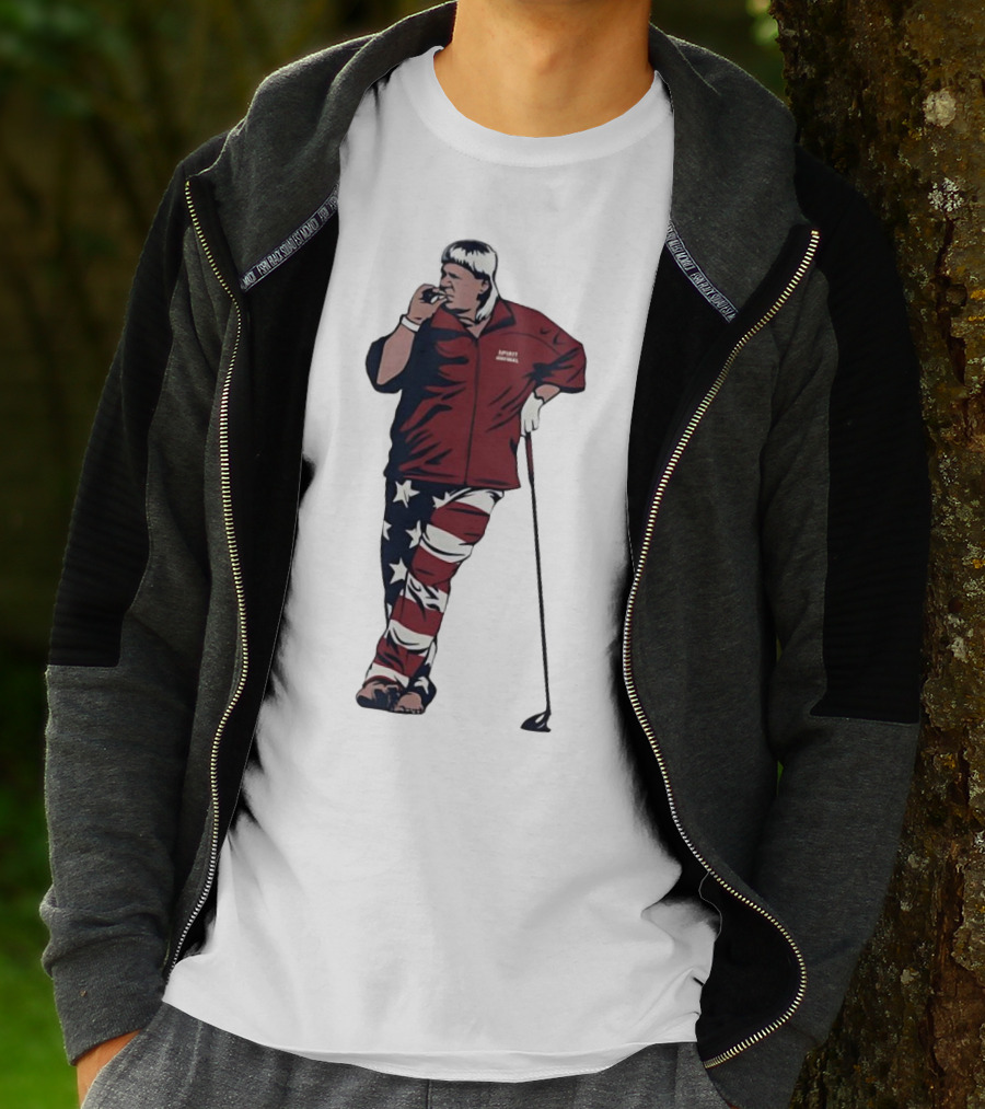 John Daly Sports Legend American Flag Pants Golf T-Shirt
