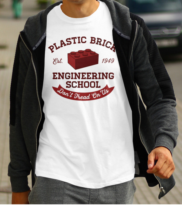 Plastic Brick Engineering School Est. 1949 Don't Tread On Us LEGO Brick Building T-Shirt