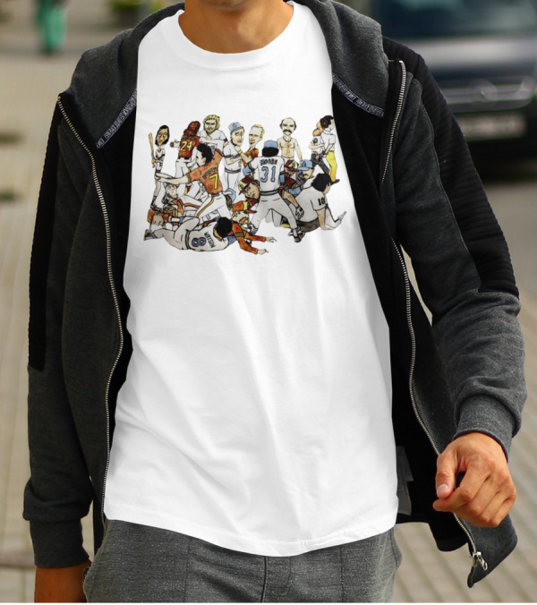 Ed Whitson Bob Horner Cast Arm Pascual Perez Bat Baseball Fight Scene T-Shirt
