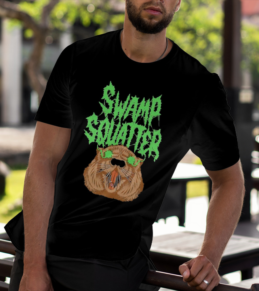 SWAMP SQUATTER GREEN MONSTER FACE T-Shirt