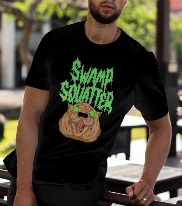 SWAMP SQUATTER GREEN MONSTER FACE T-Shirt