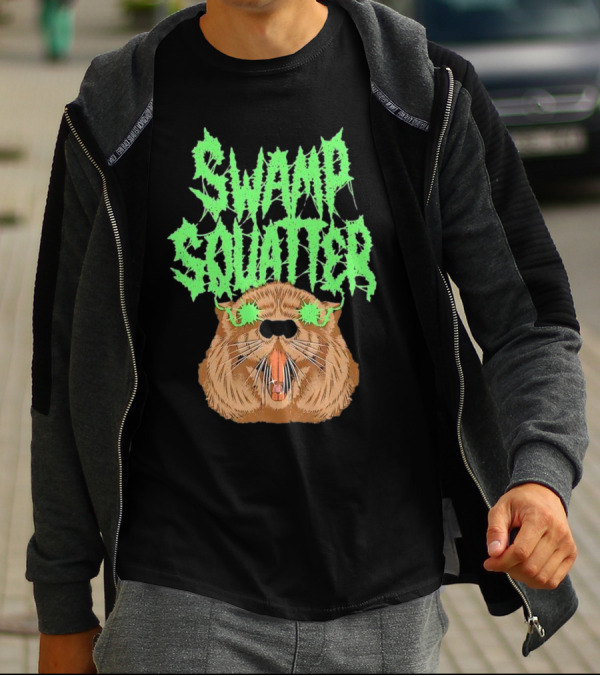 SWAMP SQUATTER GREEN MONSTER FACE T-Shirt