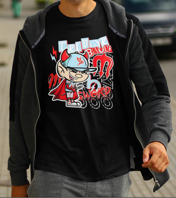 Trevor Bauer Diablo Cartoon Red Sword T-Shirt