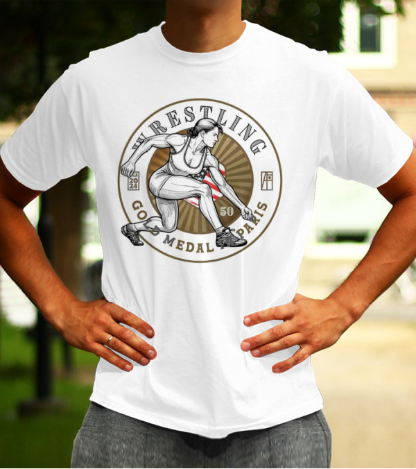 Wrestling Gold Medal Paris 50 USA T-Shirt