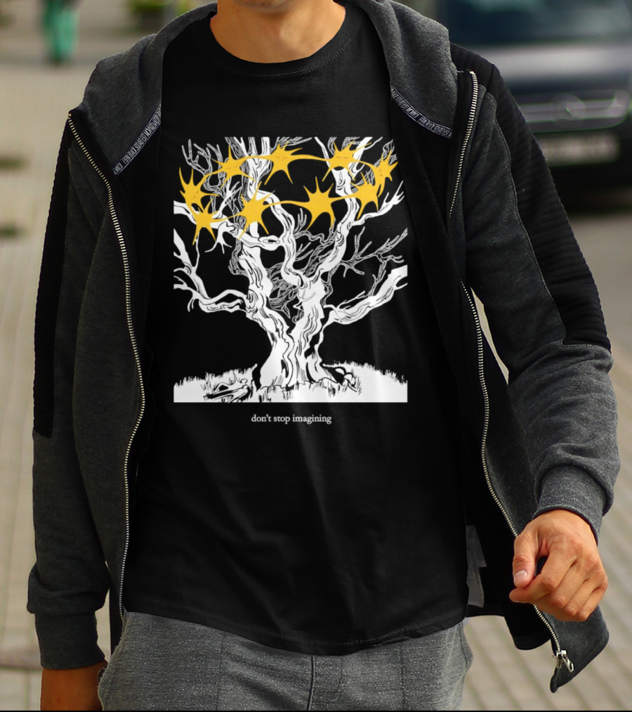 Don’t Stop Imagining Tree With Yellow Stars T-Shirt