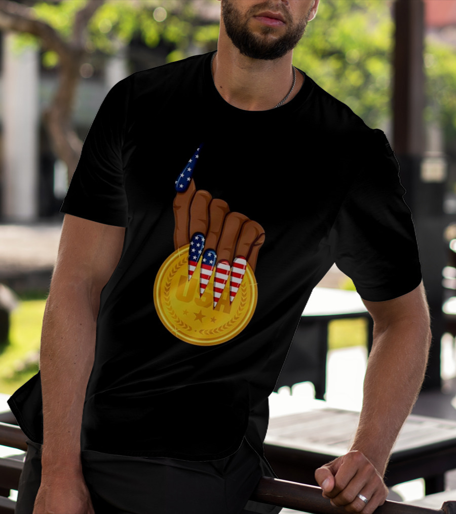 Gold Medal USA American Nails Sha’Carri Richardson T-Shirt