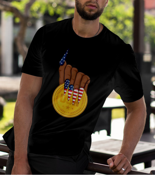 Gold Medal USA American Nails Sha’Carri Richardson T-Shirt