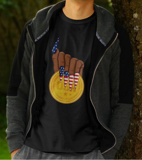 Gold Medal USA American Nails Sha’Carri Richardson T-Shirt