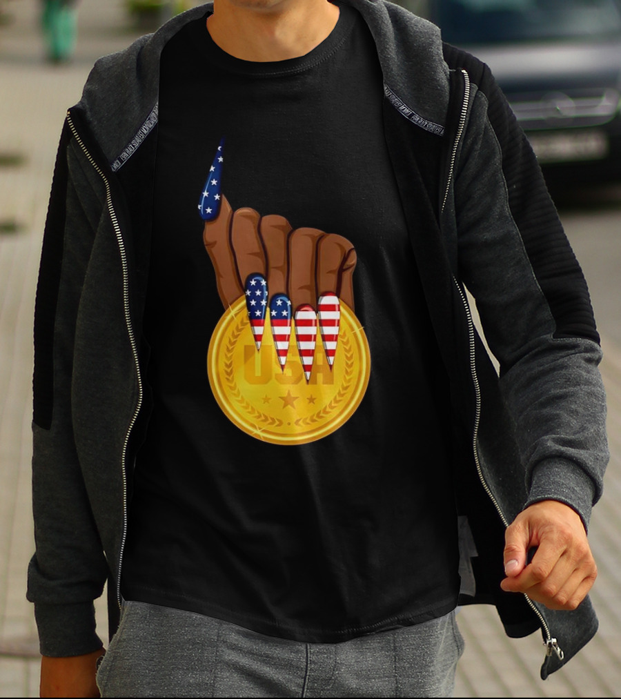 Gold Medal USA American Nails Sha’Carri Richardson T-Shirt