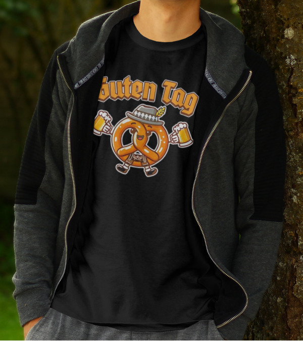 Guten Tag Pretzel With Beer Oktoberfest Cheers T-Shirt