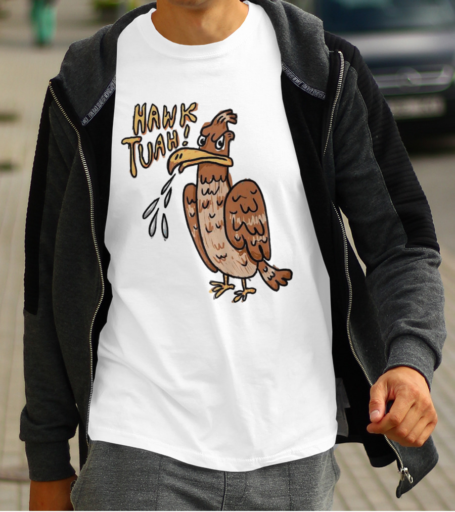 Hawk Tuah Tough Angry Bird With Spilled Ink T-Shirt