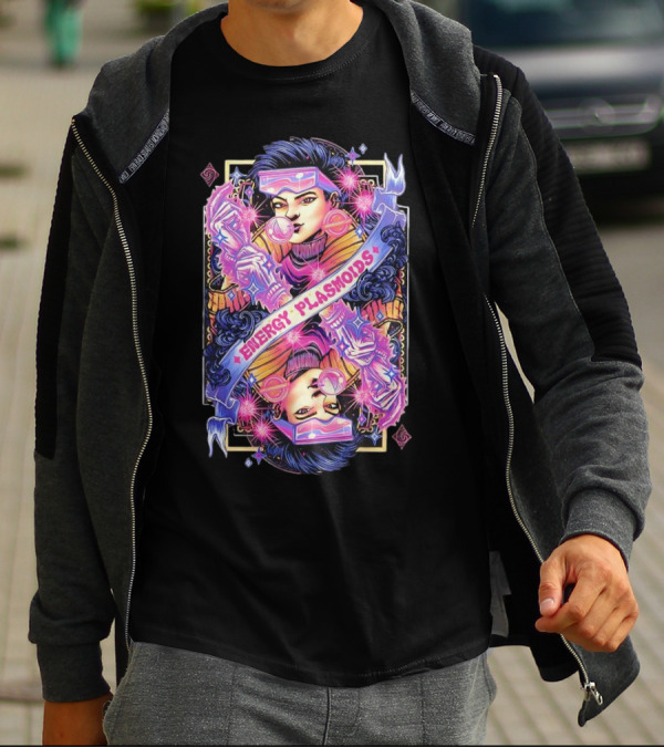 Jubilation Lee Energy Plasmoids Colorful Playing Card T-Shirt