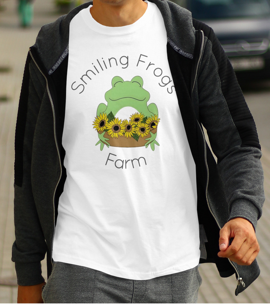 Smiling Frogs Farm Sunflowers Frogs T-Shirt