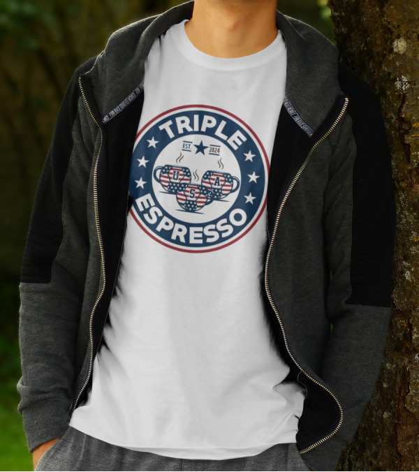 Triple Espresso USWNT American Flag Est T-Shirt