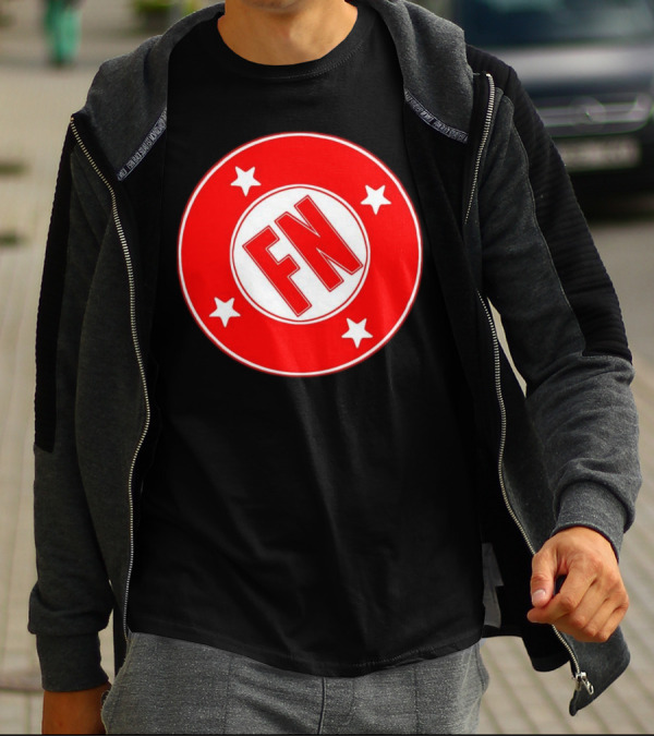 ALL FN Wrestling Red Circle Stars Shield T-Shirt