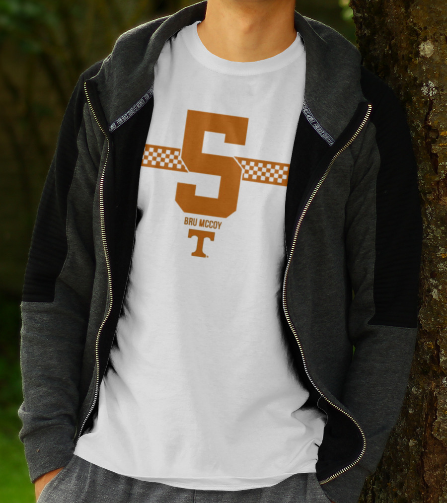 Bru McCoy 5 Stripe Tennessee Volunteers Checkerboard T T-Shirt