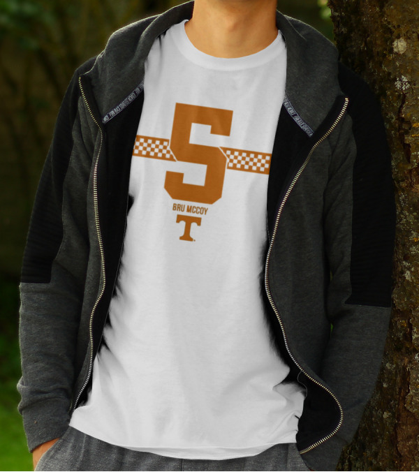 Bru McCoy 5 Stripe Tennessee Volunteers Checkerboard T T-Shirt