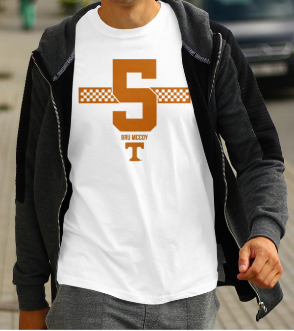 Bru McCoy 5 Stripe Tennessee Volunteers Checkerboard T T-Shirt