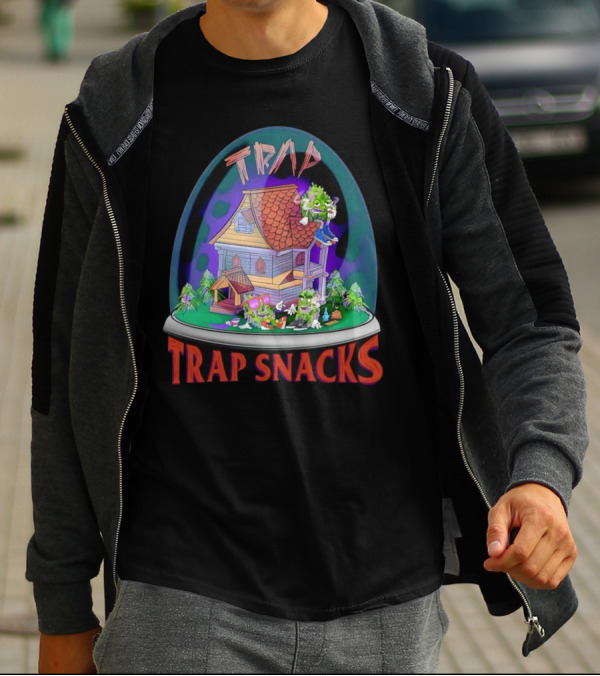 Trap Snacks Haunted House Theme Cannabis Character Dome T-Shirt