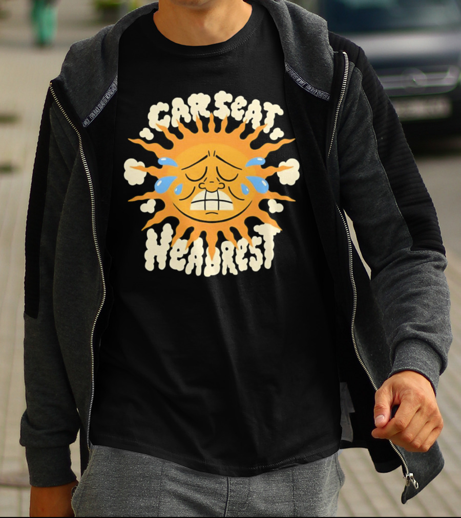 Car Seat Headrest Sun Crying Face T-Shirt