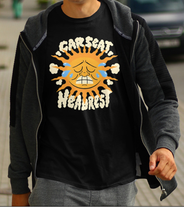 Car Seat Headrest Sun Crying Face T-Shirt