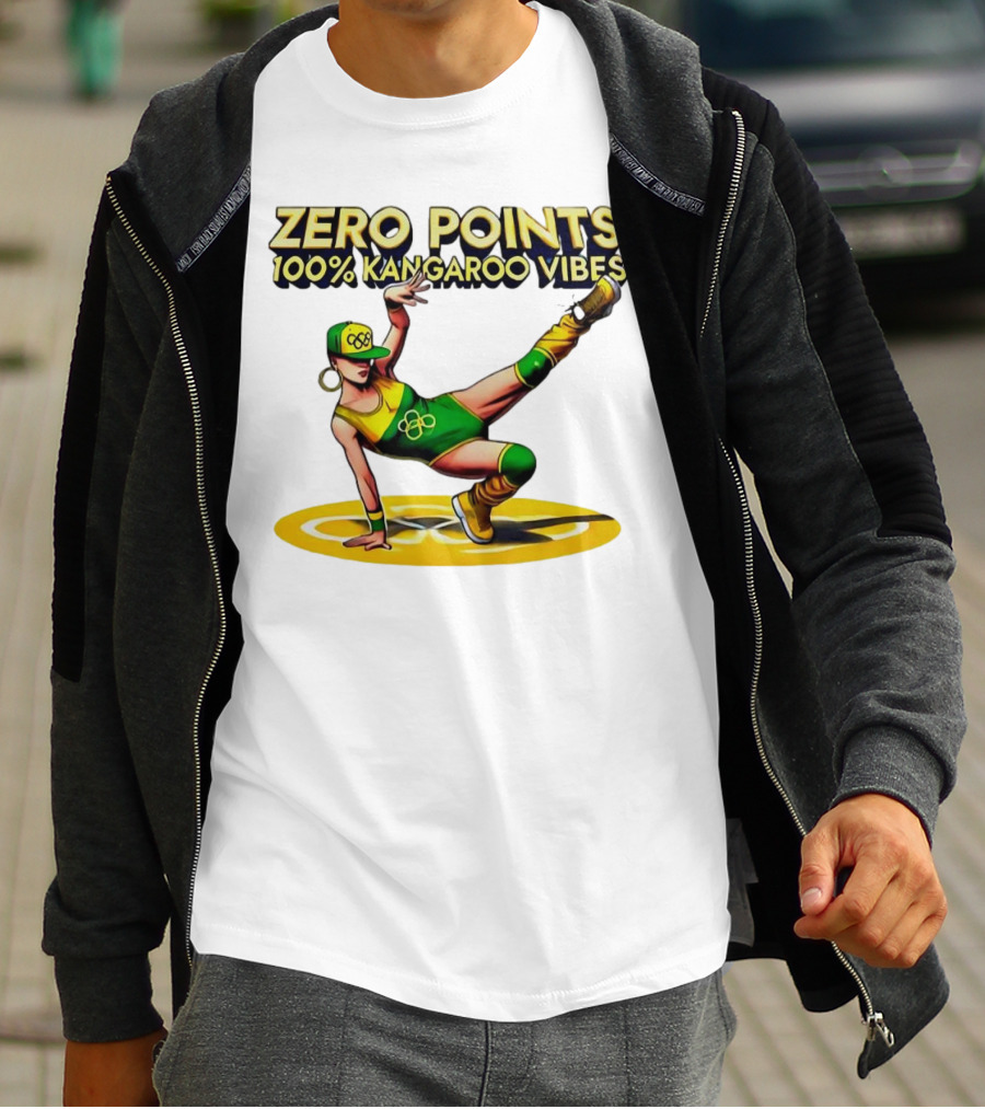 Zero Points 100% Kangaroo Vibes Breakdancing RayGun T-Shirt