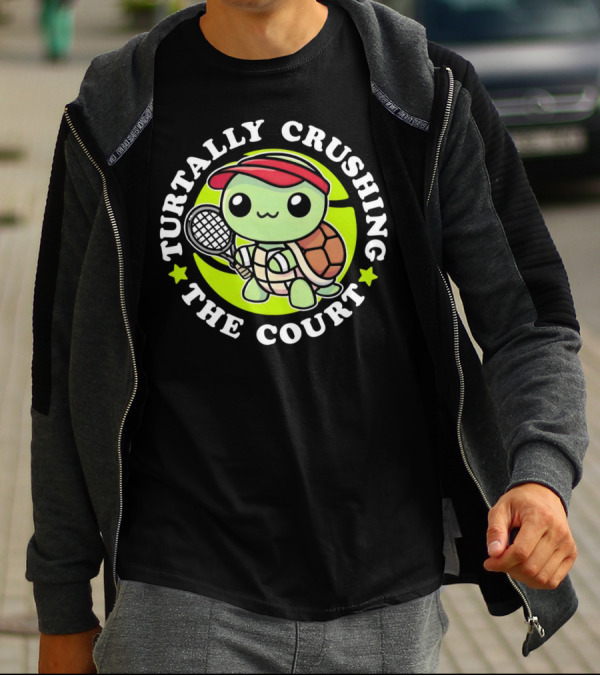 Turtally Crushing The Court Turtle Tennis T-Shirt