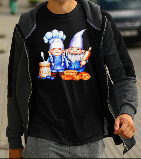 Adorable Baking Gnomes With Flour And Pastries T-Shirt