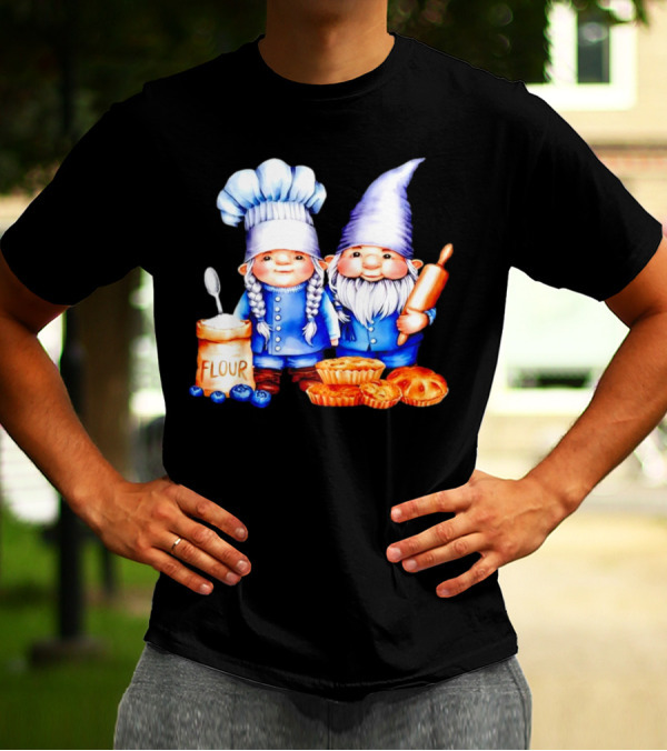 Adorable Baking Gnomes With Flour And Pastries T-Shirt