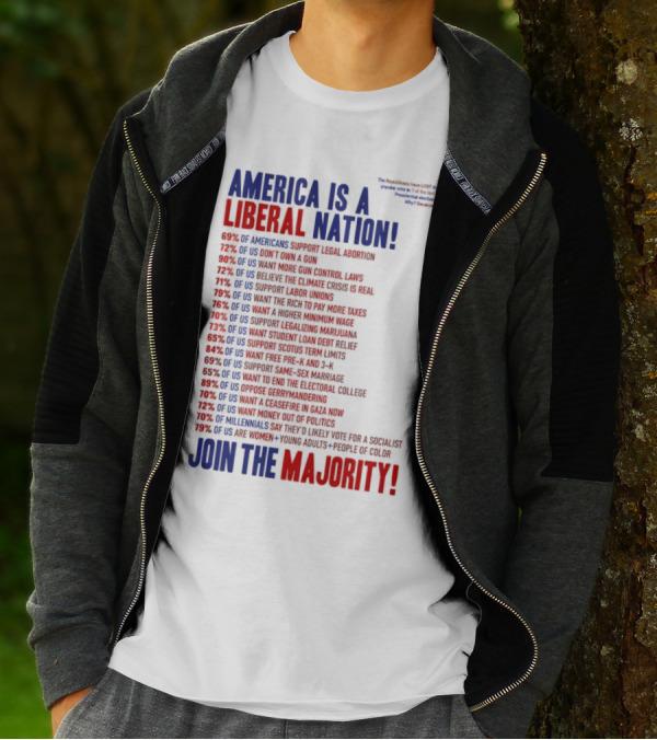 America Is A Liberal Nation 69% Of Americans Support Legal Abortion Join The Majority T-Shirt