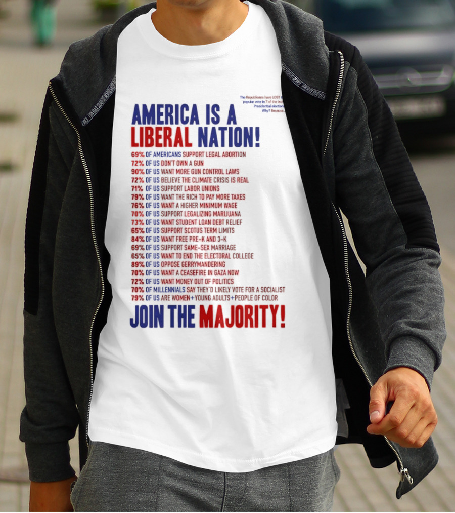 America Is A Liberal Nation 69% Of Americans Support Legal Abortion Join The Majority T-Shirt