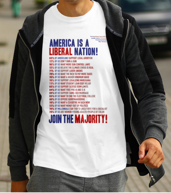 America Is A Liberal Nation 69% Of Americans Support Legal Abortion Join The Majority T-Shirt
