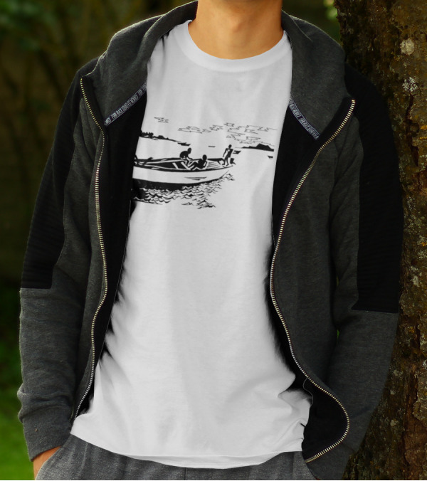 Boat On Lake Malawi Silhouette Scene T-Shirt