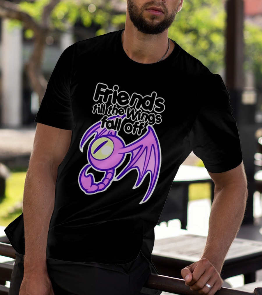 Friends Till The Wings Fall Off Purple Winged Creature T-Shirt