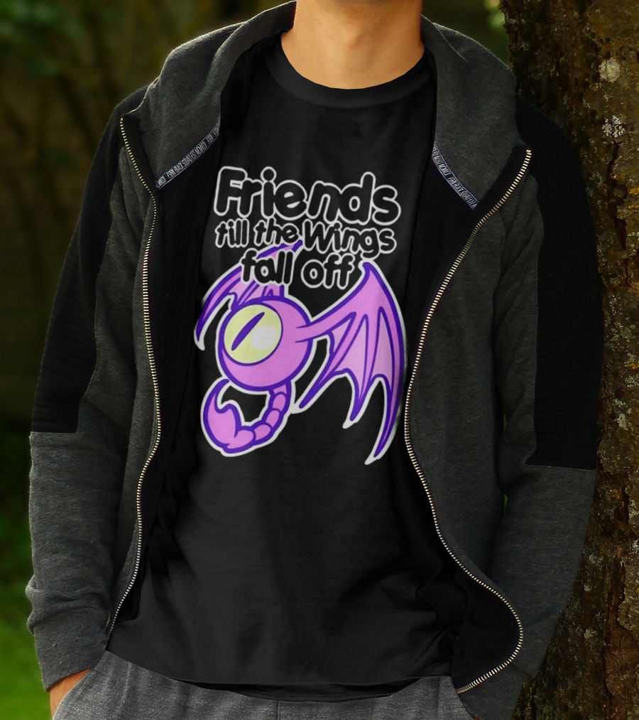 Friends Till The Wings Fall Off Purple Winged Creature T-Shirt