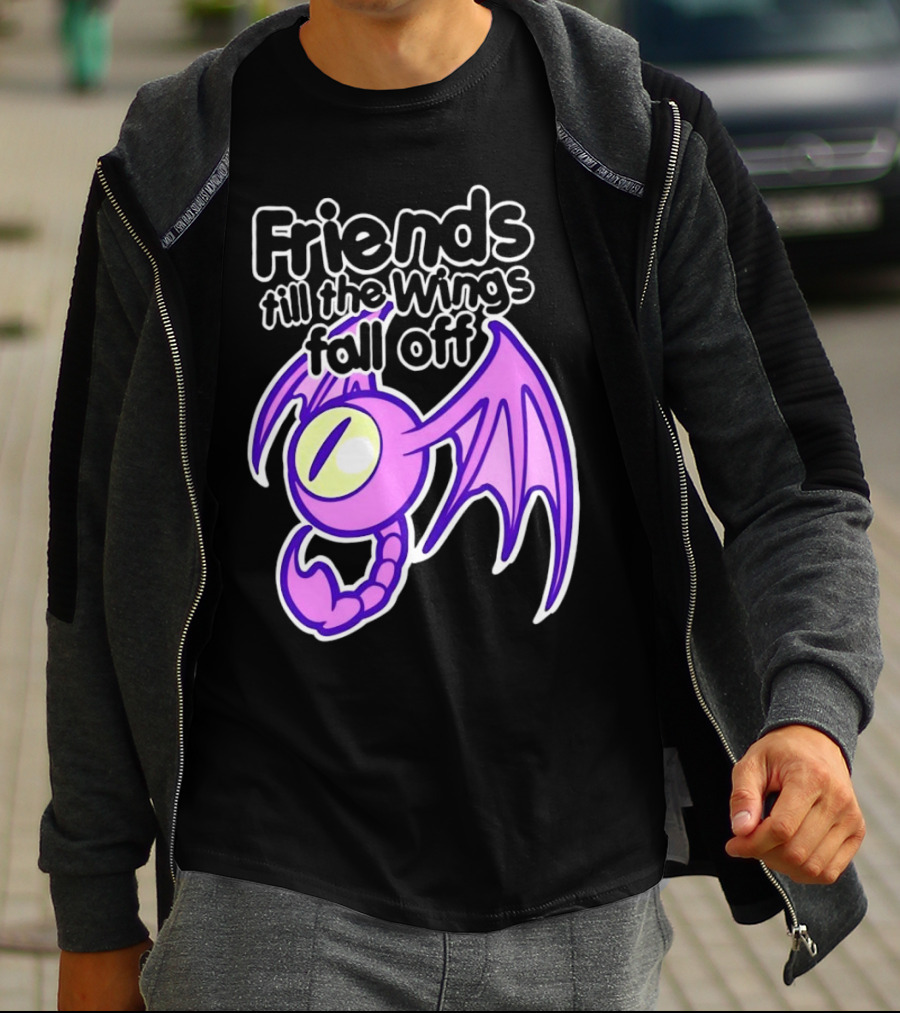 Friends Till The Wings Fall Off Purple Winged Creature T-Shirt