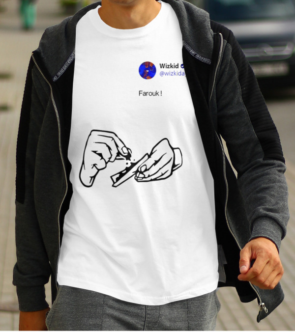 Wizkid @wizkidayo Farouk Godson Wear Hands Rolling T-Shirt