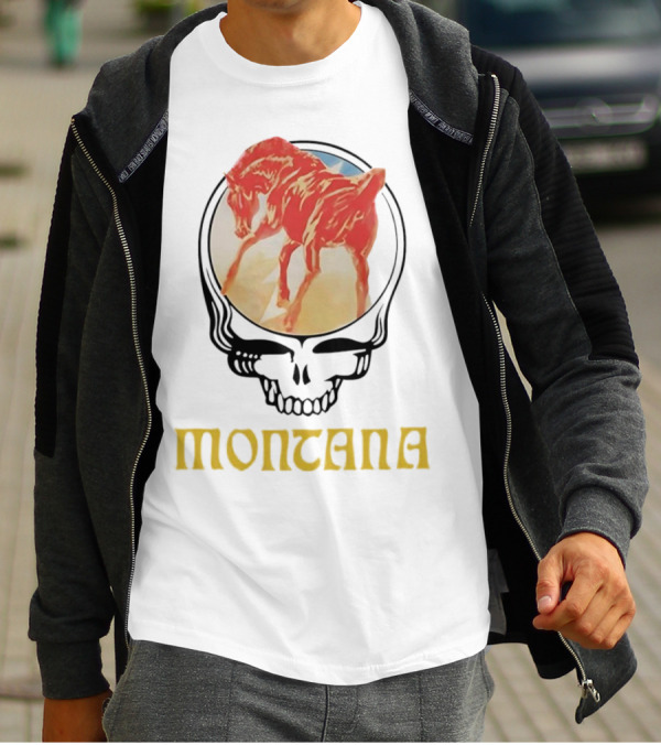Montana Grateful Dead Skull With Horse T-Shirt