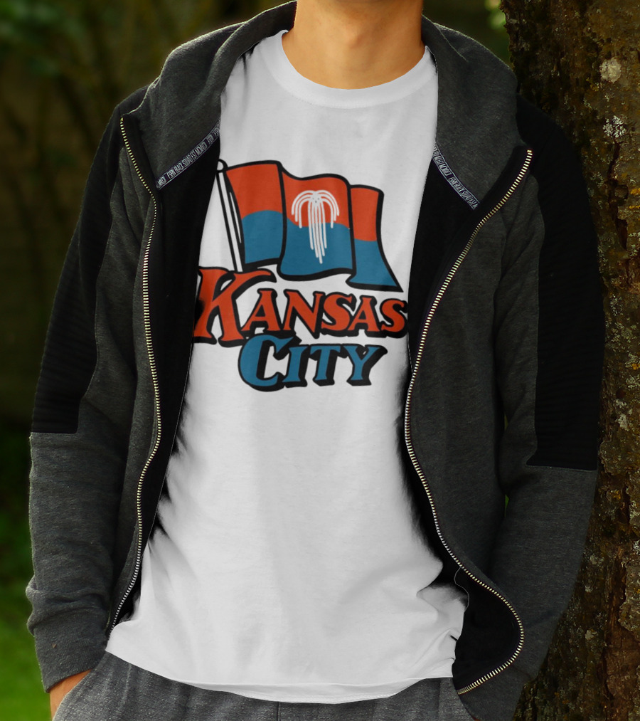 Kansas City Flag With Orange And Blue T-Shirt