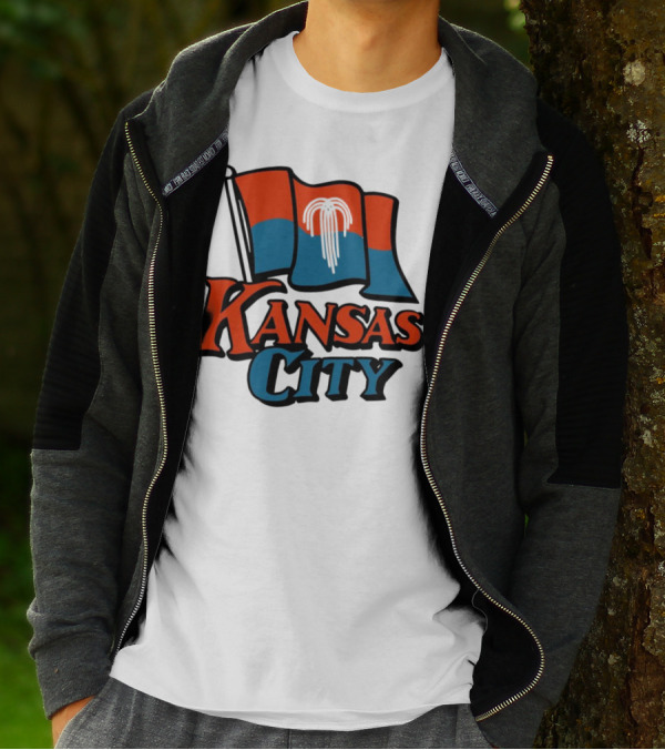 Kansas City Flag With Orange And Blue T-Shirt