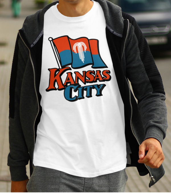 Kansas City Flag With Orange And Blue T-Shirt