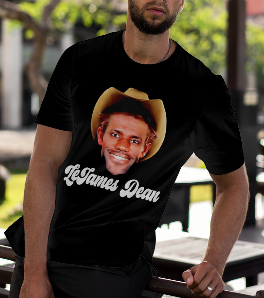 LeBron James LeJames Dean Cowboys And Basketball Fusion Gesicht T-Shirt