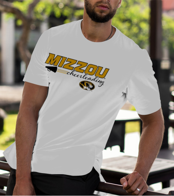 Mizzou Cheerleading Megaphone Oval Tiger Head T-Shirt
