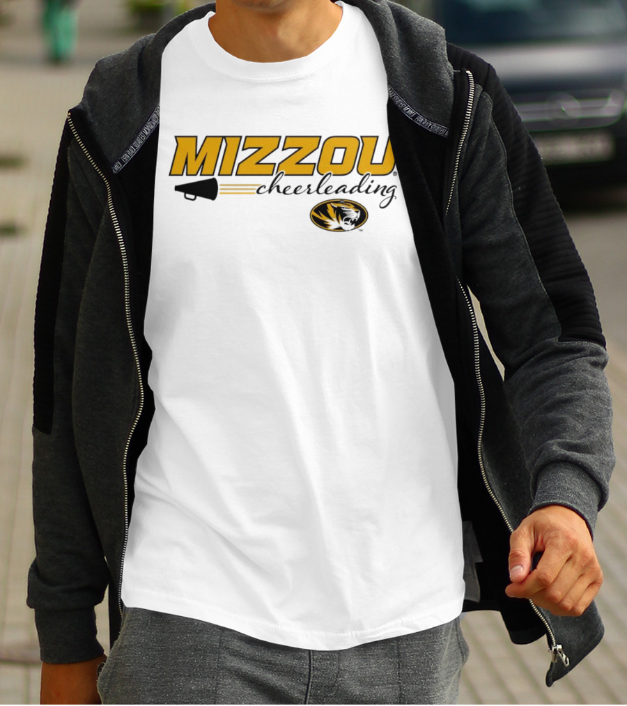 Mizzou Cheerleading Megaphone Oval Tiger Head T-Shirt