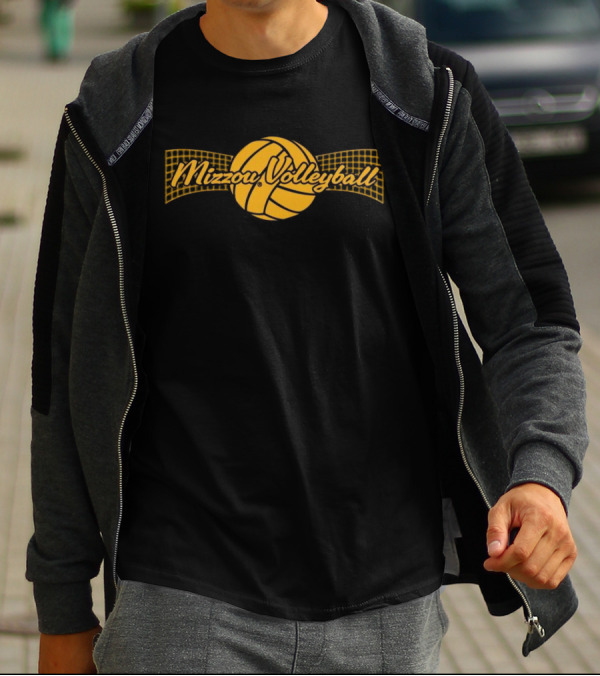 Mizzou Tigers Volleyball Gold Net T-Shirt